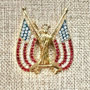 Jewelry, Kenneth Jay Lane (KJL) American Statue of Liberty Patriotic Brooch